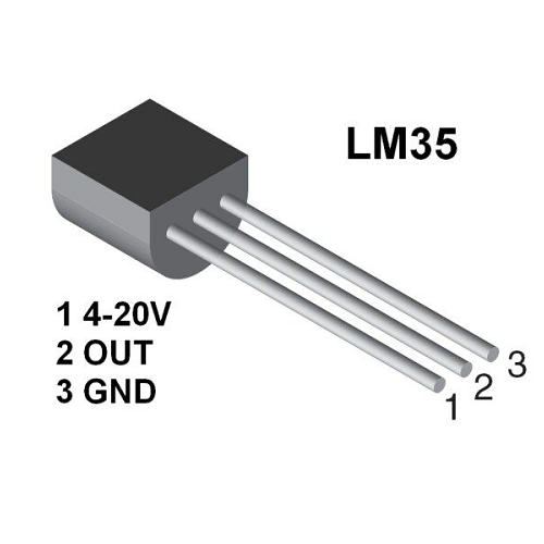 LM35 아날로그 온도센서 / TO-92타입  LM35DZ Analog Temperature Sensor